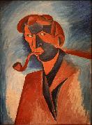 Bohumil Kubista Smoker oil painting